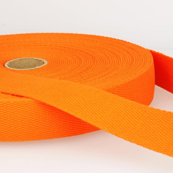Gurtband Baumwolle Uni Orange 30mm 